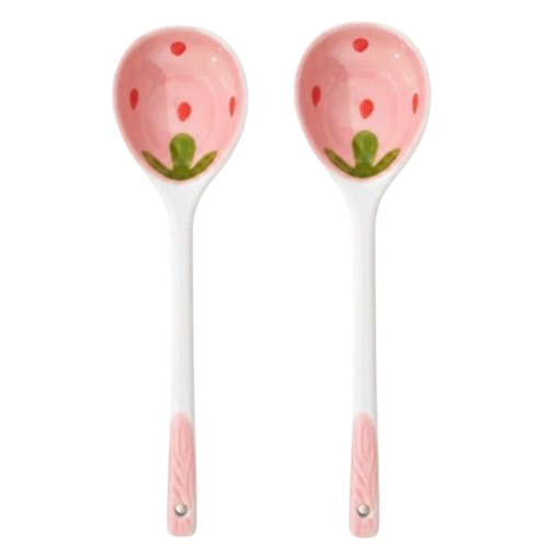 2 CUCCHIAI IN CERAMICA STRAWBERRY STYLE